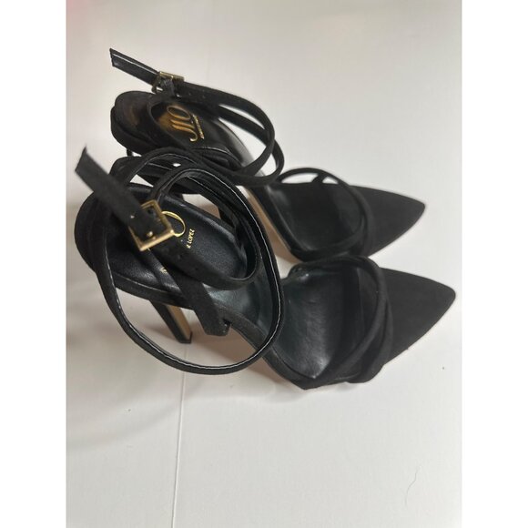Jlo Jennifer Lopez Womens Black Strappy Stiletto Heels 7.5M With Buckle Strap - Picture 3 of 6